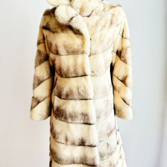 Vintage Eaton's Patchwork Blonde Mink Custom Made A line fur Coat S - Picture 4 of 15